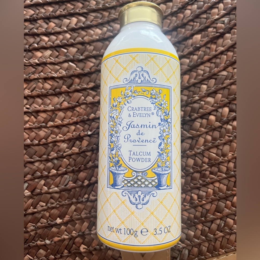 Crabtree & Evelyn Talcum Powder Vintage Jasmin de provence Metal Shake  3.5 oz